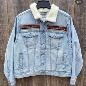 Denim Jacket with Sherpa Collar